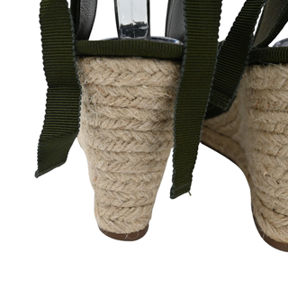 FF Logo Jacquard Espadrille Wedge Sandals