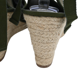 FF Logo Jacquard Espadrille Wedge Sandals