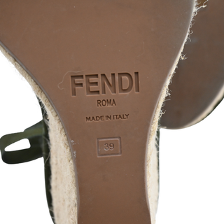 FF Logo Jacquard Espadrille Wedge Sandals