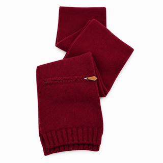 Vintage Cashmere Knit Scarf with Zipper Pocket