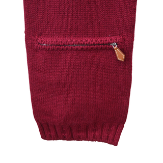 Vintage Cashmere Knit Scarf with Zipper Pocket