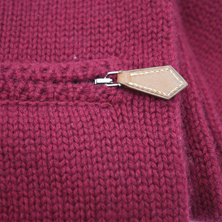 Vintage Cashmere Knit Scarf with Zipper Pocket