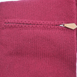 Vintage Cashmere Knit Scarf with Zipper Pocket