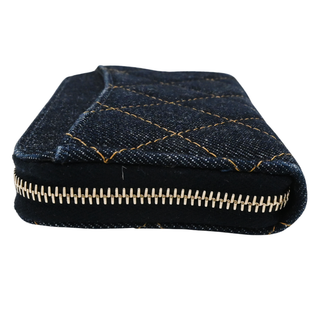 CHANEL | Dark Blue Denim Classic Zipped Coin Purse Spring 2026