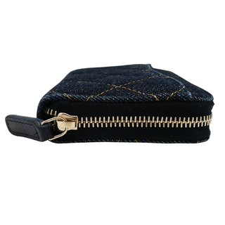 CHANEL | Dark Blue Denim Classic Zipped Coin Purse Spring 2026
