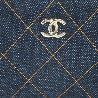 CHANEL | Dark Blue Denim Classic Zipped Coin Purse Spring 2026