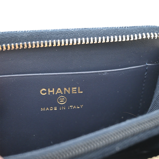 CHANEL | Dark Blue Denim Classic Zipped Coin Purse Spring 2026