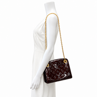LOUIS VUITTON | Monogram Vernis Virginia PM Chain Shoulder Bag