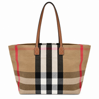 BURBERRY | Check Canvas Tote Bag