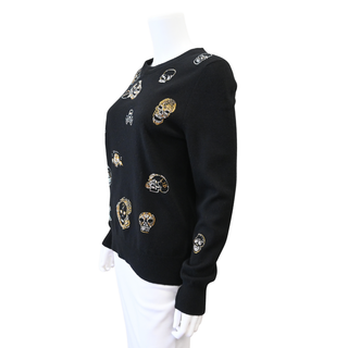 LIBERTINE | Crystal Embellished Skull Cashmere Sweater
