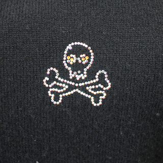 LIBERTINE | Crystal Embellished Skull Cashmere Sweater