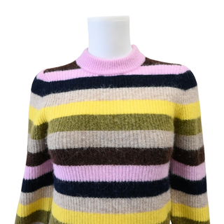 GANNI | Striped Alpaca & Merino Wool Blend Sweater