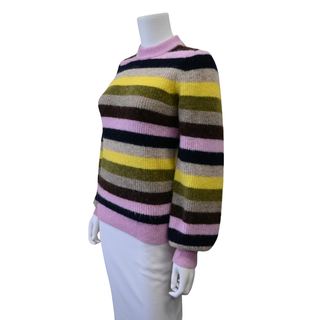 GANNI | Striped Alpaca & Merino Wool Blend Sweater