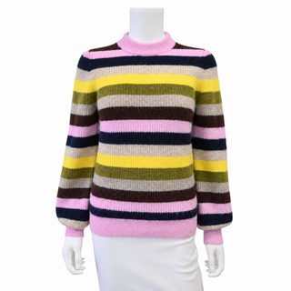 GANNI | Striped Alpaca & Merino Wool Blend Sweater