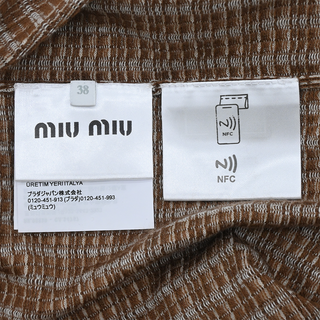 MIU MIU | Checked Cashmere & Silk Knit Polo Top