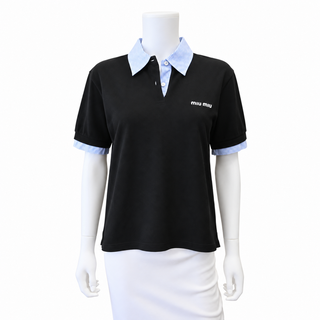 MIU MIU | Layered Cotton Piqué Polo Shirt