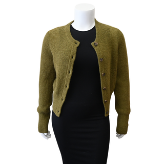 VERONICA BEARD | Gilmour Moss Green Mohair Blend Cardigan