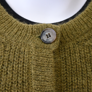 VERONICA BEARD | Gilmour Moss Green Mohair Blend Cardigan