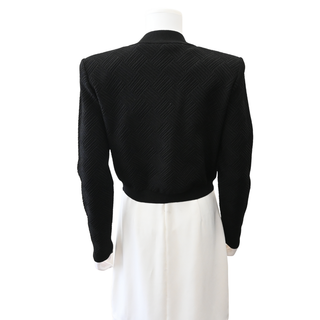 BALMAIN | Black Textured Knit Gold Button Cardigan
