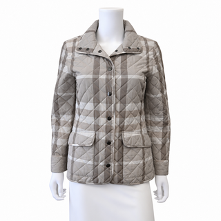BURBERRY | Gray Check Diamond Quilted Jacket