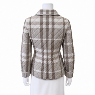 BURBERRY | Gray Check Diamond Quilted Jacket