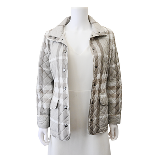 BURBERRY | Gray Check Diamond Quilted Jacket