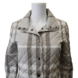 BURBERRY | Gray Check Diamond Quilted Jacket