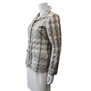BURBERRY | Gray Check Diamond Quilted Jacket