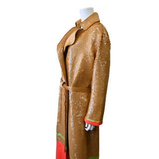 ROSIE ASSOULIN | Sequin Colorblock Belted Trench Coat