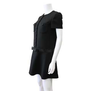 CELINE | Black Diagonal Wool Chelsea Mini Dress