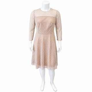 AKRIS | Metallic Infinite-Embroidered Knee-Length Dress