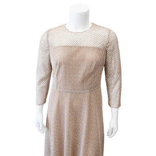 AKRIS | Metallic Infinite-Embroidered Knee-Length Dress