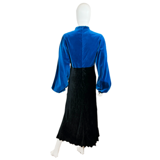 Blue & Black Velvet Dress