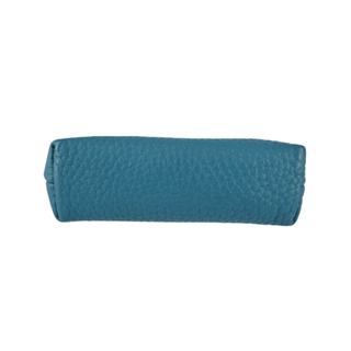 Teal Mini Leather Zipper Pouch
