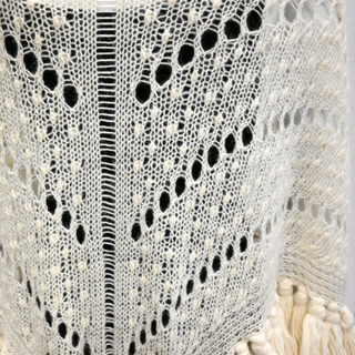 Ivory Crochet Tassel Cape