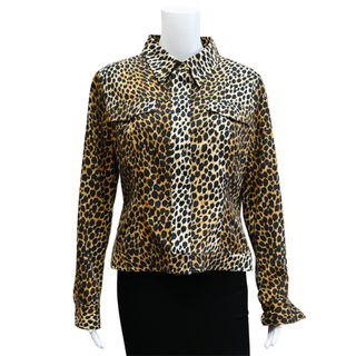 Leopard-Print Denim Jacket