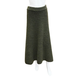 Olive Cashmere Knit Skirt