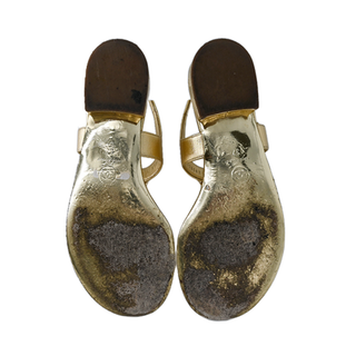 Gold Metallic CC Thong Sandals