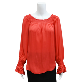 Red Silk Blouse