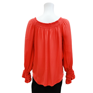 Red Silk Blouse