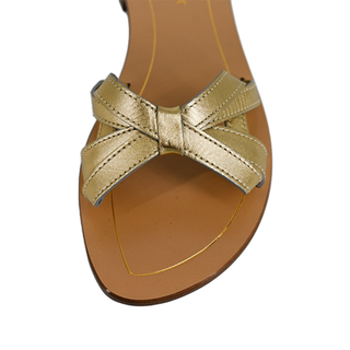 Mirjana Gold Nappa Bow Sandals