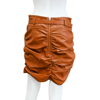 Tan Cami Leather Skirt