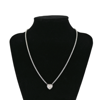 Diamond Cable Heart Pendant Necklace