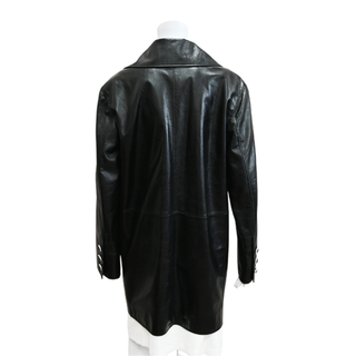 Crystal Embellished Leather Coat