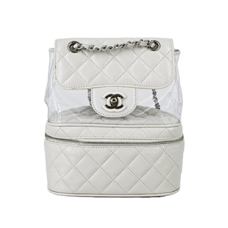 CHANEL Aquarium Crumpled Quilted Leather & PVC Backpack