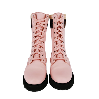 FENDI | Rockoko Pink Zucca Combat Boots