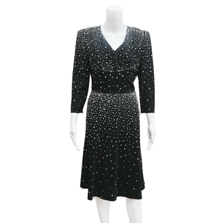 MICHAEL KORS | Embellished V-Neck Flare Dress