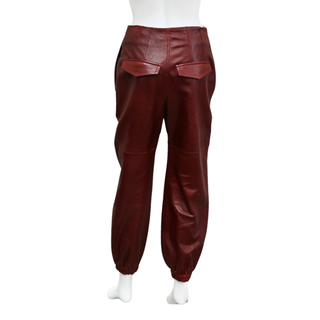 ULLA JOHNSON | Burgundy Leather Jogger Pants