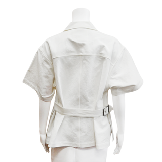 JIL SANDER | Optic White Relaxed Fit Shirt Jacket