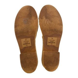 VALENTINO | Tan Leather Rockstud Cork Sandals